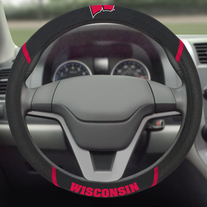  [AUSTRALIA] - FANMATS  14933  NCAA University of Wisconsin Badgers Polyester Steering Wheel Cover