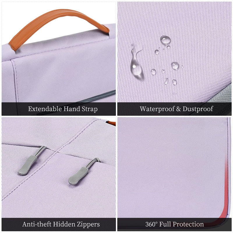  [AUSTRALIA] - 17.3 Inch Laptop Sleeve Briefcase Women Ladies Bag Carrying Case for HP Envy 17/Pavilion 17/OMEN 17.3, Dell G3 G7 17.3/Dell Inspiron 17, Acer Aspire 17, Lenovo ASUS ROG MSI GS75 GF75 17.3 Case, Purple 17-17.3 Inch