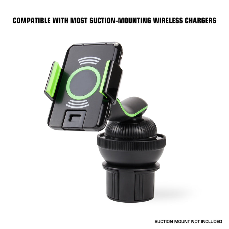  [AUSTRALIA] - USA GEAR Adjustable Cup Holder Suction Mounting Surface - Compatible with Suction Mount Wireless Car Chargers - Adjustable Design Holds Suction Mounts for Qi Chargers and More Suction Mount Devices