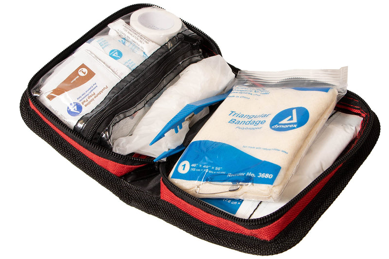  [AUSTRALIA] - Primacare KB-7411 45 Piece Personal First Aid Kit, 6"x4"x1", with Emergency Medical Supplies, Pocket Size Essential Travel Bag, Med Kits, Red