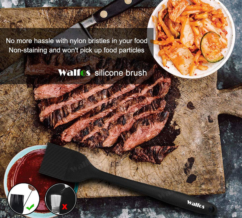  [AUSTRALIA] - Walfos Silicone Basting Pastry Brush, Heat Resistant Pastry Brush Set, Perfect for BBQ Grill Baking Kitchen Cooking, Strong Steel Core and One-Pieces Design, BPA Free and Dishwasher safe (10") 10in Brush