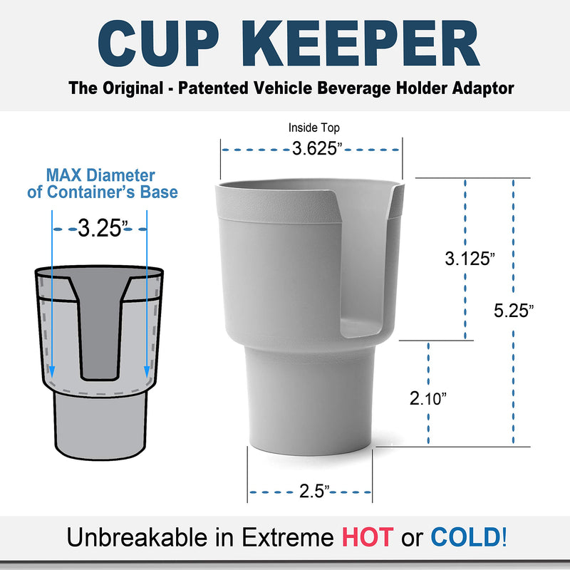  [AUSTRALIA] - Gadjit Cup Keeper Adapter Expands Car Cup Holder to Hold Mugs, Convenience Store Cups, Water + Soda Bottles with Bases up to 3.25" and Up to 8-10" High (Tan)