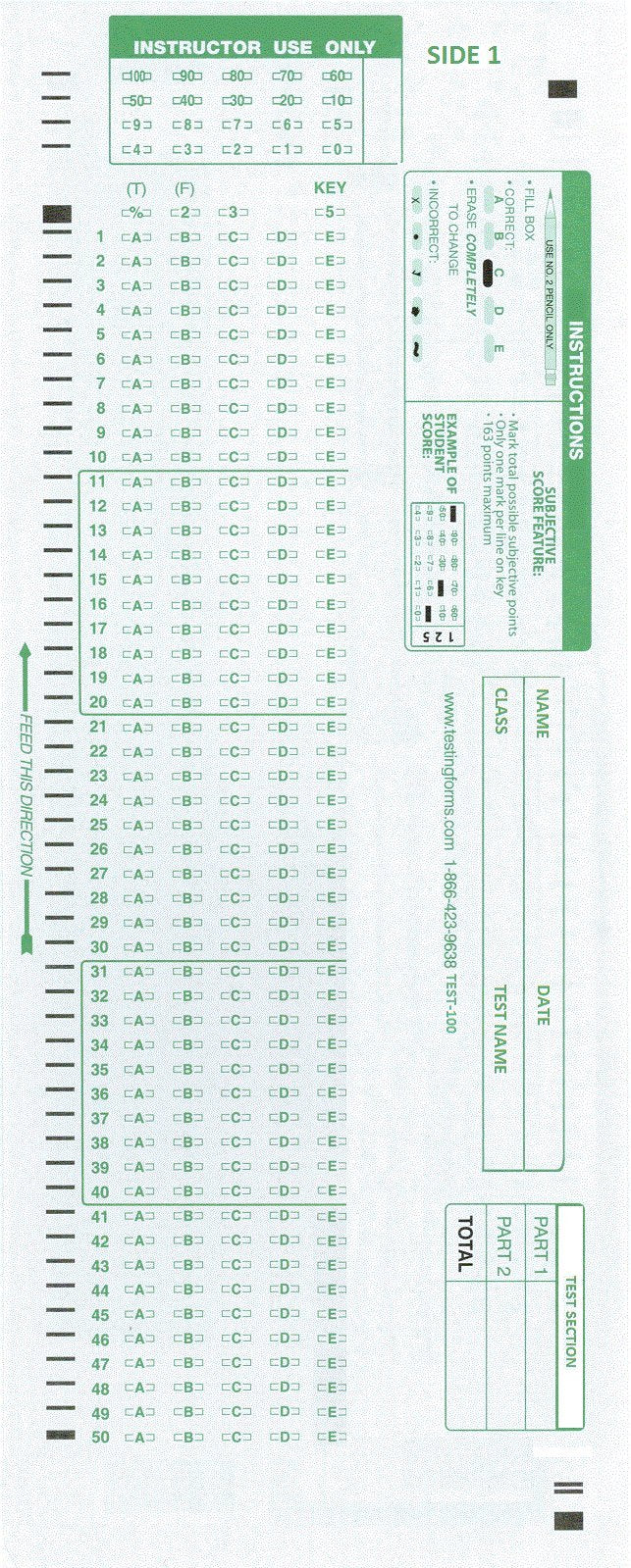  [AUSTRALIA] - TEST-100E 882 E Compatible Testing Forms (25 Sheet Pack) 25 Sheet Pack