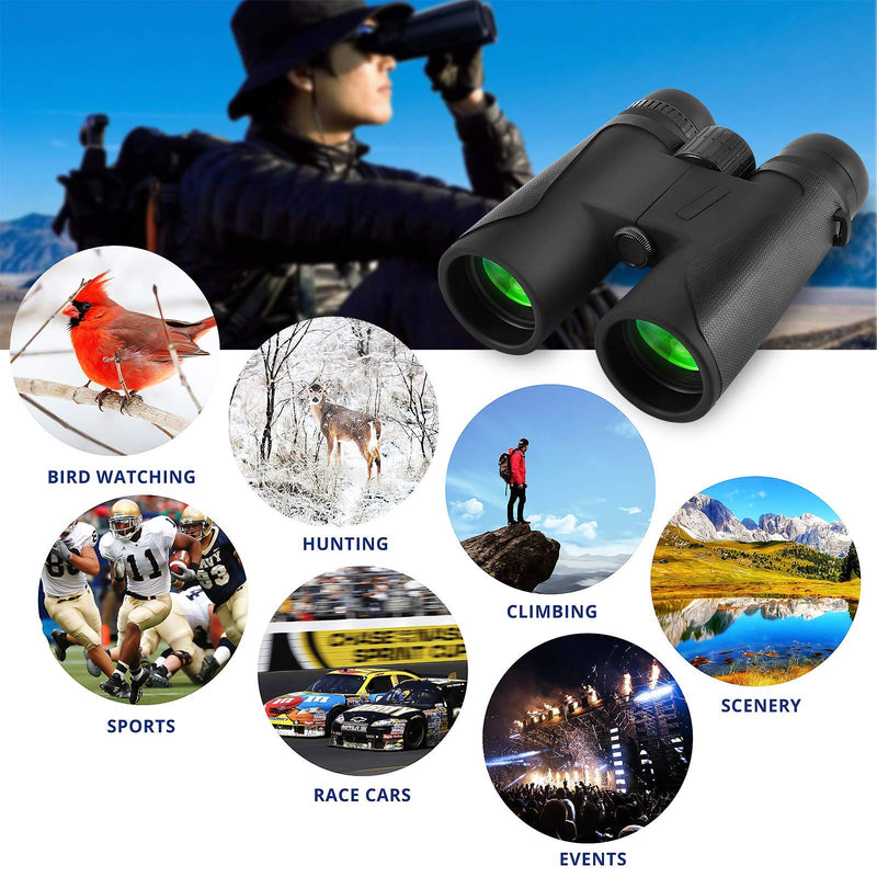  [AUSTRALIA] - 12x42 Roof Prism Binocular for Adults BAK4 Prism for Nature Exploring Bird Watching Stargazing Traveling Concert Sports Game Carrying Bag Included
