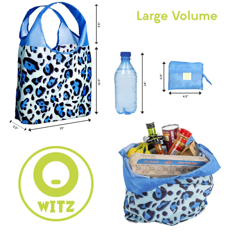  [AUSTRALIA] - O-WITZ Reusable Shopping Bag, Ripstop, Folds into Pouch, Animal Vibe Blue