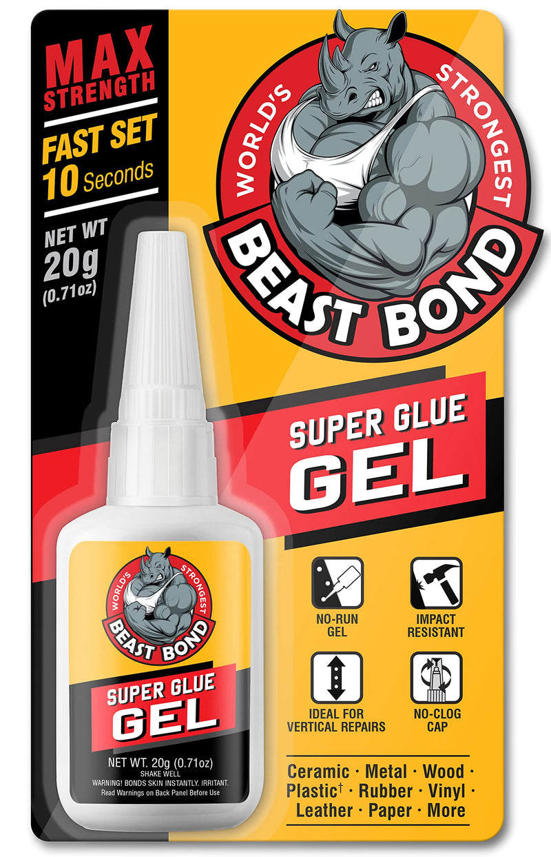  [AUSTRALIA] - BEAST BOND Max Strength Super Glue Gel 0.71 Ounce (20g), Clear (Pack of 1) Pack of 1