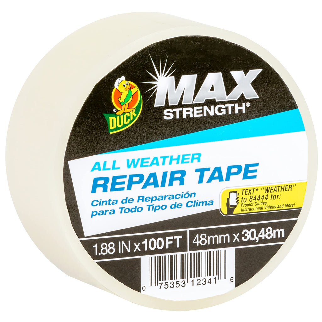  [AUSTRALIA] - Duck Brand All Weather Indoor/Outdoor Repair Tape, Clear, 1.88-Inch x 100-Feet, Single Roll, 281230