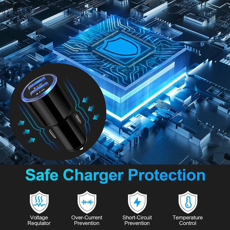  [AUSTRALIA] - USB Car Charger, 2Pack 4.8A Fast Charging Dual Port USB Cigarette Lighter Adapter for iPhone 14 13 12 11 Pro Max SE XR X 8 7 6, iPad, Samsung Galaxy S22 S21 S20 S10 S9 S8 S7 A10E A51,Android,Kindle