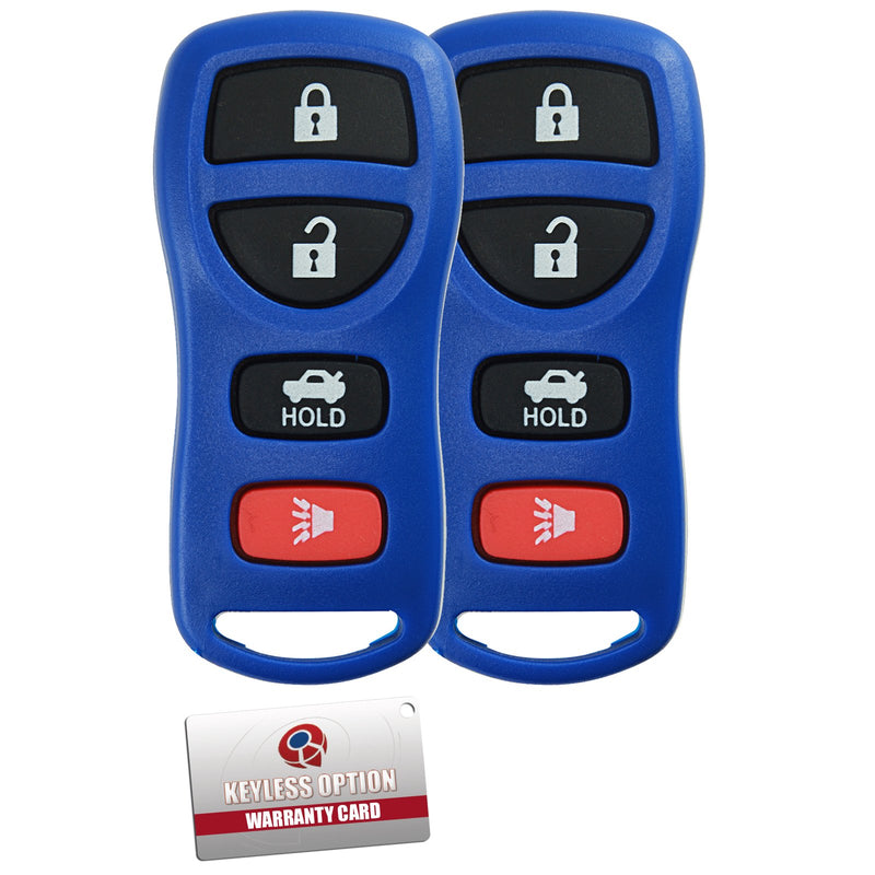 KeylessOption Keyless Entry Remote Control Car Key Fob Replacement for KBRASTU15-Blue (Pack of 2) Blue - LeoForward Australia