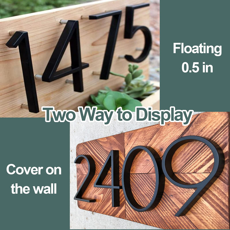  [AUSTRALIA] - 5 Inch Floating House Number Modern House Numbers, Zinc Alloy Number with 2 Nail Kit and Detailed Operation Process Instructions for house address numbers (Number 0) Black