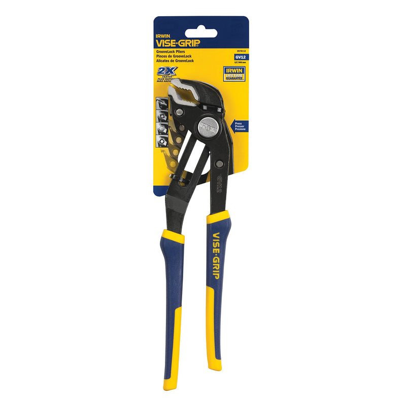  [AUSTRALIA] - IRWIN VISE-GRIP GrooveLock Pliers, V-Jaw, 12", 2078112