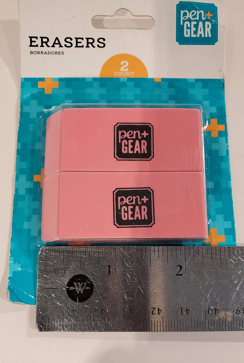 PEN+GEAR Smudge-Proof Pink Erasers 2 Count - LeoForward Australia