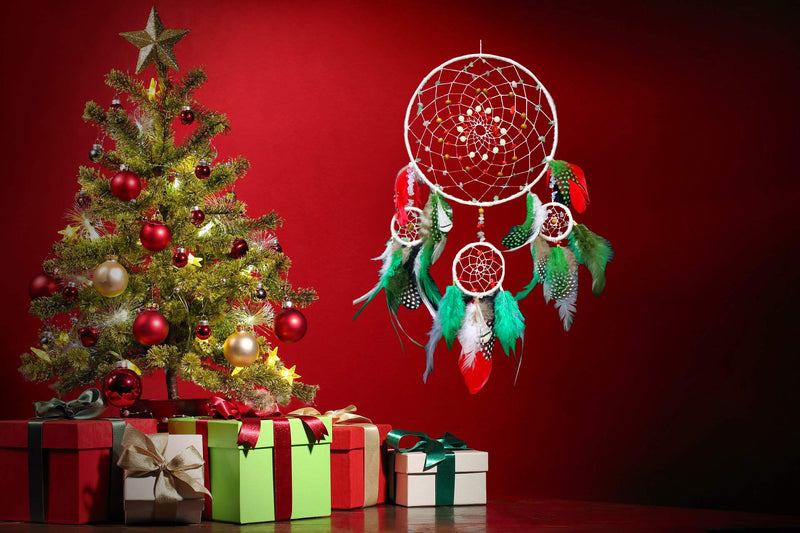  [AUSTRALIA] - KHUUAB White Dream Catcher Handmade Dreamcatcher for Wall Decor and Home Decoration Wall Hanging Bohemian Decor