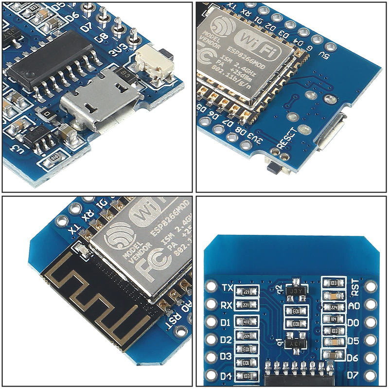  [AUSTRALIA] - ACEIRMC ESP8266 ESP-12 ESP-12F NodeMcu Mini D1 Module WeMos Lua 4M Bytes WLAN WiFi Internet Development Board Base on ESP8266 ESP-12F for Arduino,Compatible with WeMos D1 Mini （10pcs） 10pcs