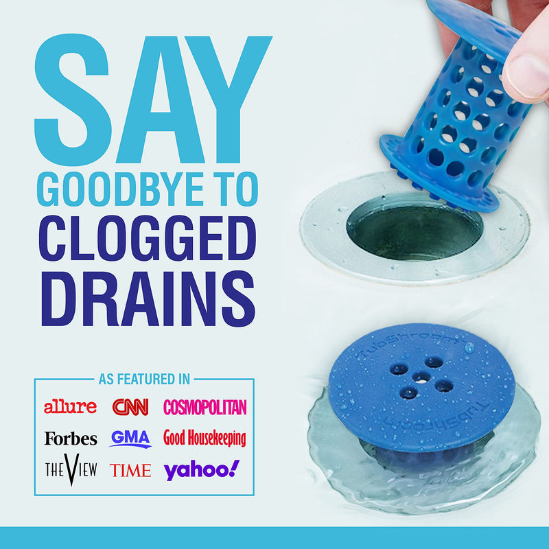 TubShroom Revolutionary Tub Drain Protector Hair Catcher/Strainer/Snare, Blue - LeoForward Australia