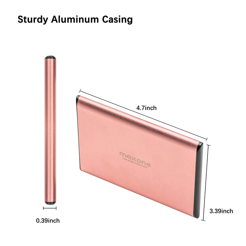  [AUSTRALIA] - Maxone 1TB Ultra Slim Portable External Hard Drive HDD USB 3.0 for PC, Mac, Laptop, PS4, Xbox one - Rose Pink