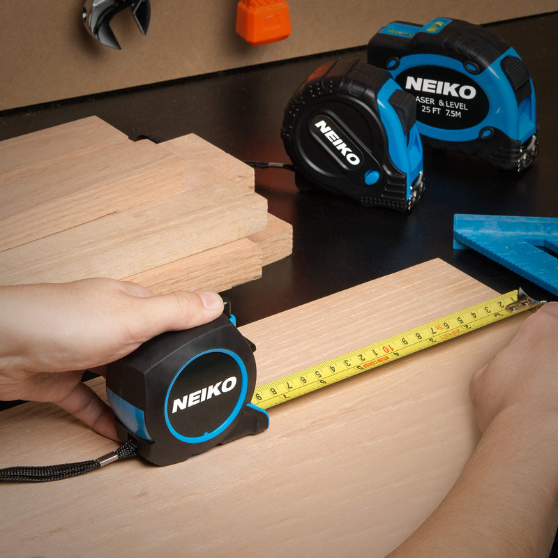  [AUSTRALIA] - Neiko 01602A SAE and Metric Tape Measure with Magnetic Hook and Measurement Marker | 25-Feet (7.5 Meters) Maximum Measuring Length | Includes One Ink Bottle Refill Measure w/Marker