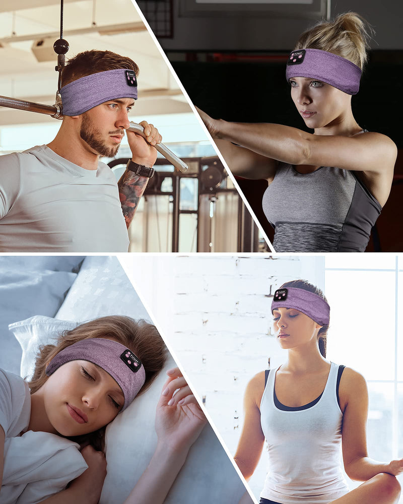  [AUSTRALIA] - Sleeping Headphones, Perytong Bluetooth Sleep Headphones Headband Soft Comfortable Bluetooth Headband Sleep Earbuds Sports Headband Cool Tech Gadgets Sleeping Gifts Guide for Women Men Purple