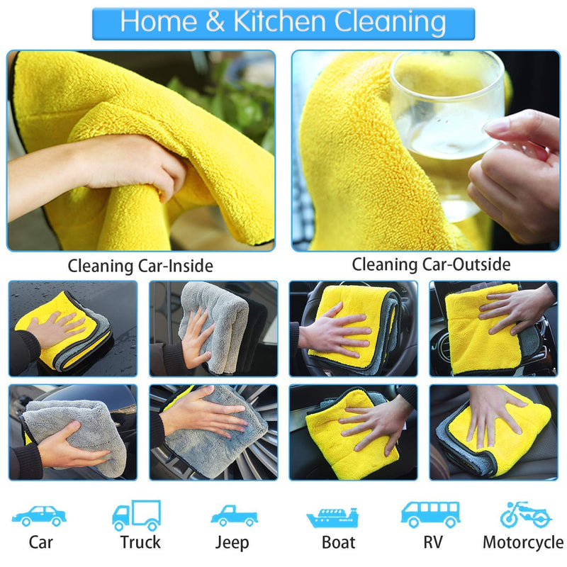  [AUSTRALIA] - AIVS 850GSM Microfiber Cleaning Cloths, Lint Free Microfiber Dual Layer Ultra-Thick Car Polishing and Drying Cloth Auto Detailing Towels,15" x 17.7"(3-Pack)