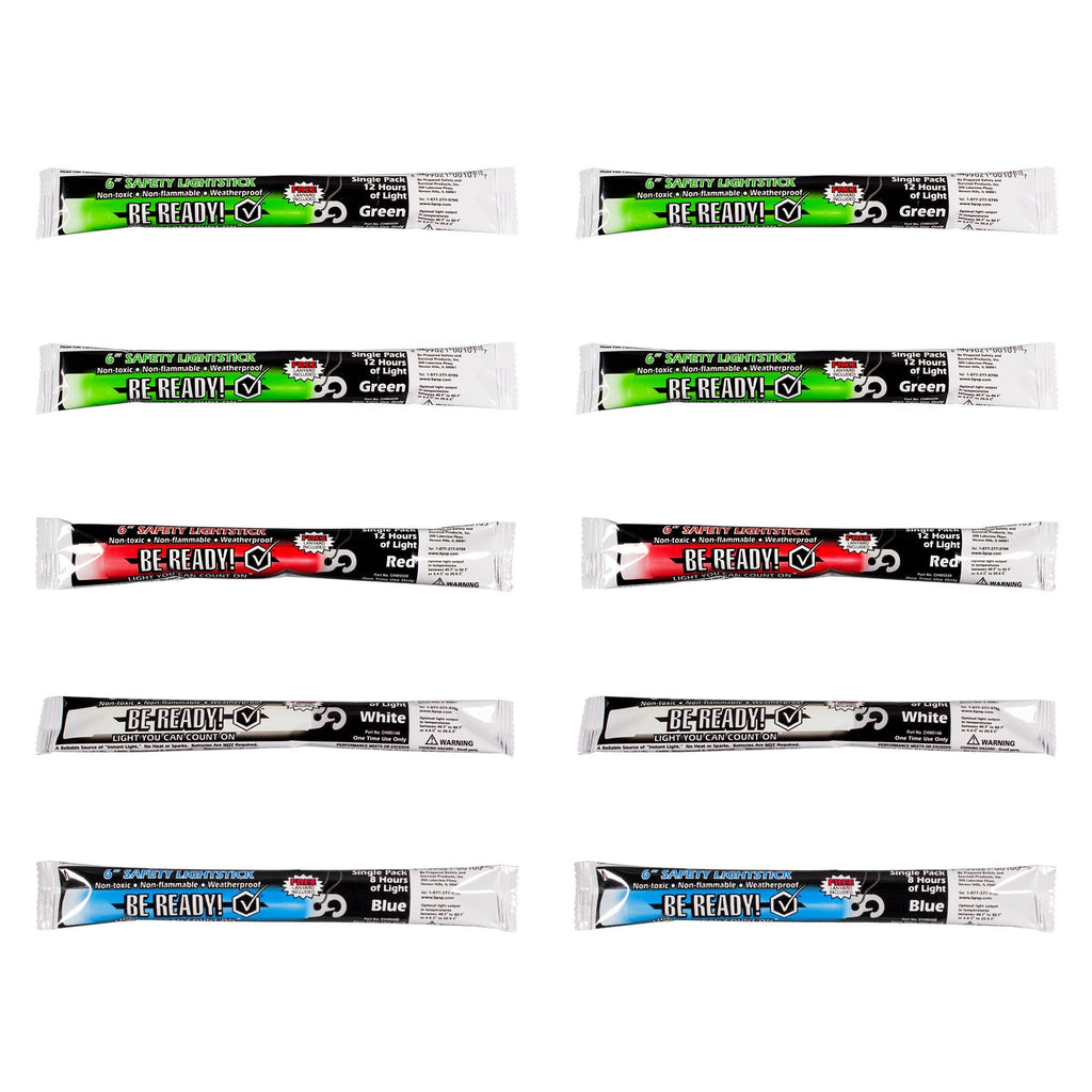  [AUSTRALIA] - (10 Pack) 12 Hour Duration Military Chemical Light Sticks Multi Color Green | Red | White | Blue | for Emergency Kits | Survival & Camping | Hurricane & Disasters