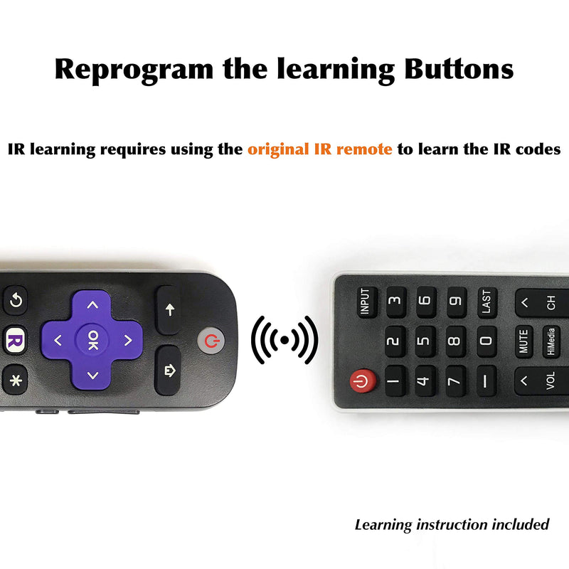 Amaz247 Universal ROKU IR Learning Remote for All Roku Player and Roku TV, Compatible with Roku 1, 2, 3, 4 (HD, LT, XS, XD), Roku Express with Samsung, Vizio, LG, Sony TV for Power and Volume Buttons - LeoForward Australia