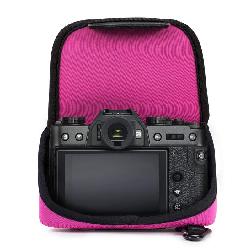  [AUSTRALIA] - MegaGear MG582 Ultra Light Neoprene Camera Case compatible with Fujifilm X-T30, X-T20, X-T10 (16-50mm/18-55mm Lenses), X Series X10, X20 - Hot Pink