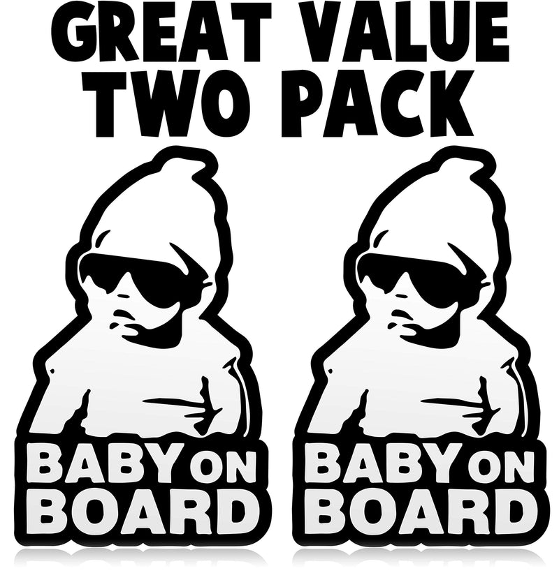  [AUSTRALIA] - Baby on Board Sticker for Cars, Funny Carlos Babies Style Decal from The Hangover, Black and White Vinyl Decals, Self Adhesive Baby in Car Bumper Stickers