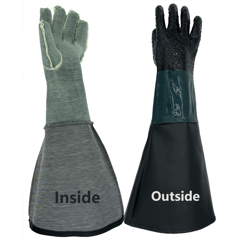  [AUSTRALIA] - Rubber Sandblaster Gloves for Abrasive Blasting be Used on Sandblast Cabinet Sand Blasting Gloves With Particle