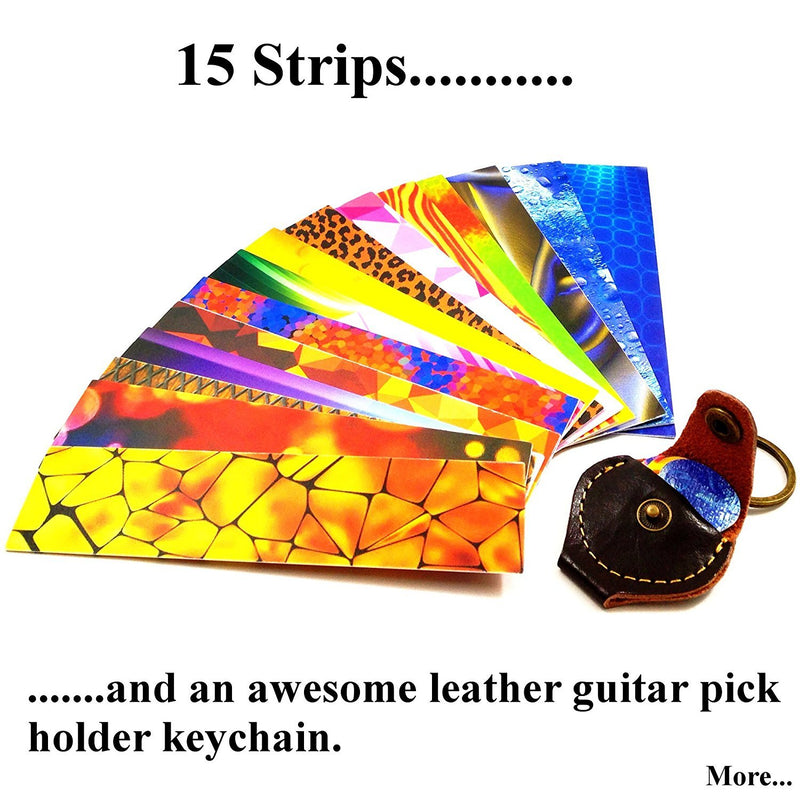 Pick-a-Palooza DIY Guitar Pick Punch with Leather Key Chain Pick Holder, 15 Pick Strips and a Guitar File - Black/Black - LeoForward Australia