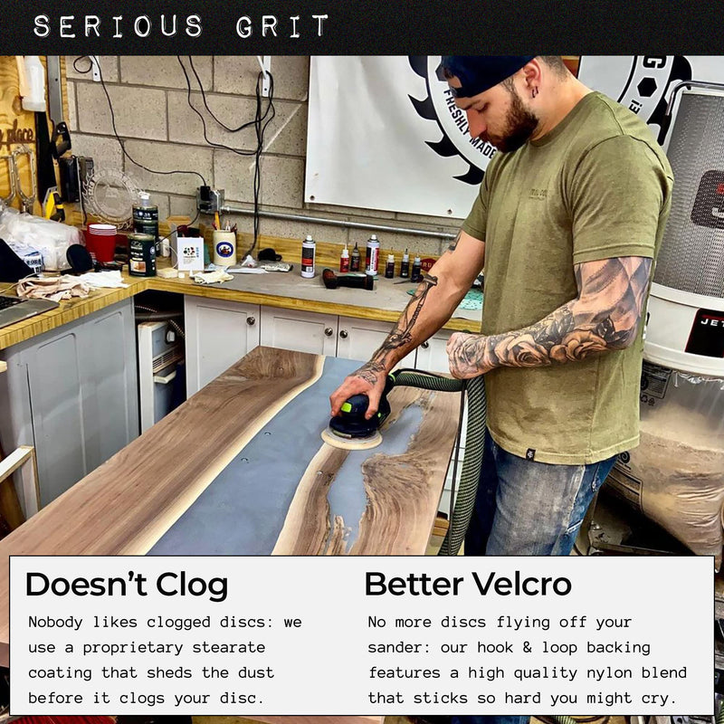  [AUSTRALIA] - Serious Grit 6-Inch 49-Hole, 80, 120, 150, 180, 220 Assorted Grit Sanding Discs - Premium Hook and Loop Heavy Duty Sandpaper Assortment for Random Orbital Sanders - 50 PACK BOX Mixed Grit