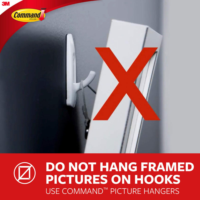 Command Small Designer Hooks, White, 8-Hooks, 16-Strips, Organize Damage-Free 8 Hooks - LeoForward Australia