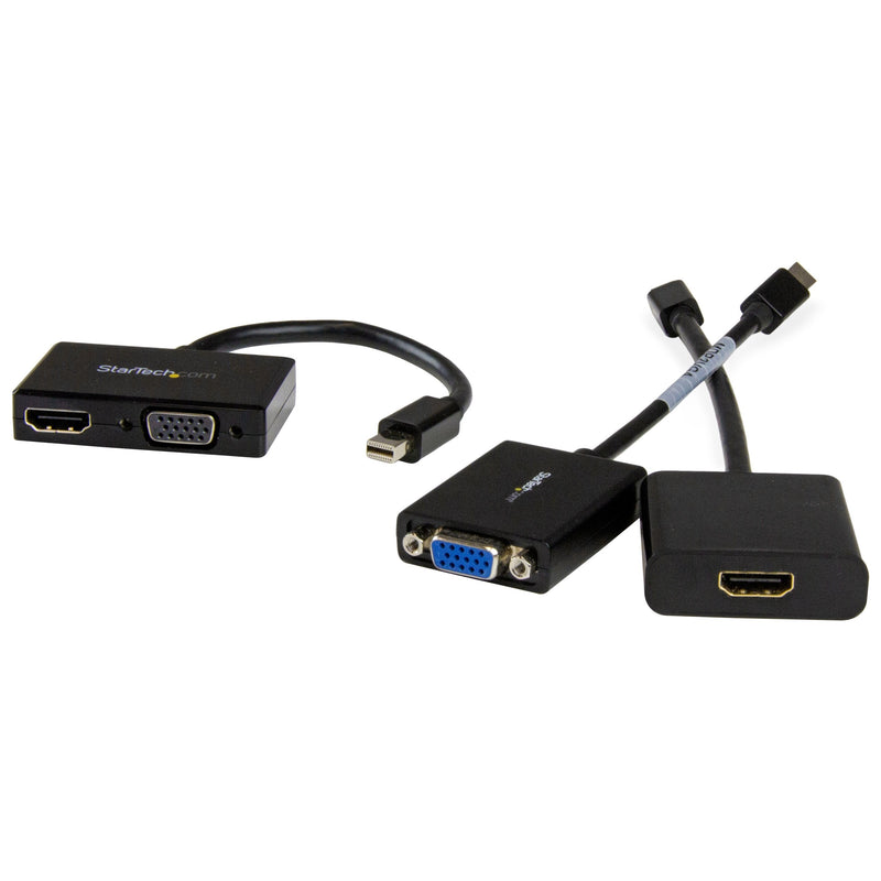  [AUSTRALIA] - StarTech.com Mini DisplayPort to HDMI and VGA - 2 in 1 Travel Adapter - Mini DisplayPort to VGA Adapter - Mini DP to HDMI Dongle - Monitor Adapter (MDP2HDVGA) , Black