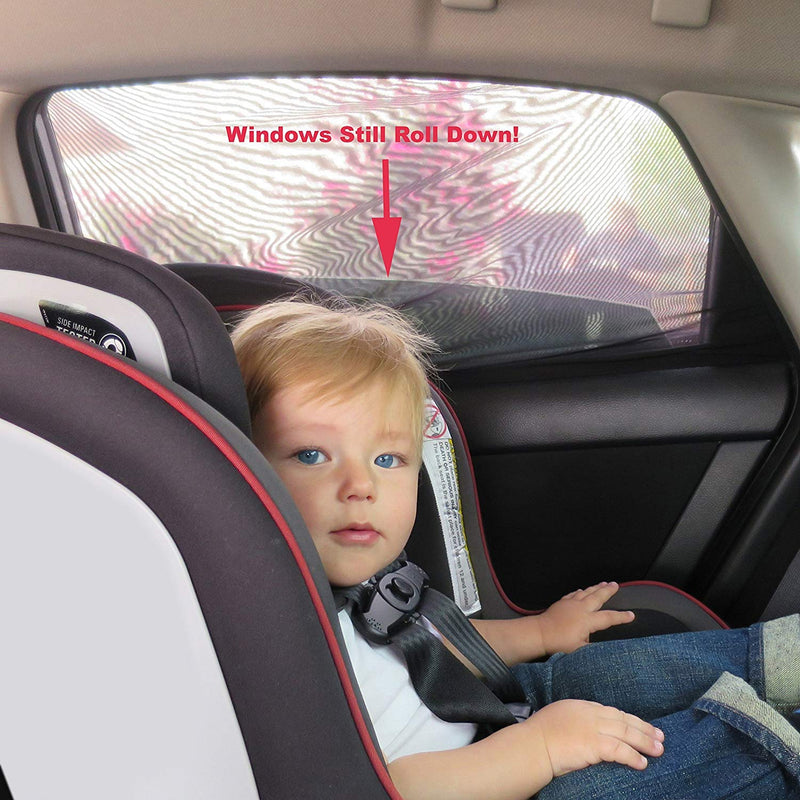 Shade Sox Universal Car Side Window Baby Sun Shade (2pc) | Protects Baby and Kids from the Sun| Fits All (99%) Cars Most SUV's | Travel ebook included! Black - LeoForward Australia