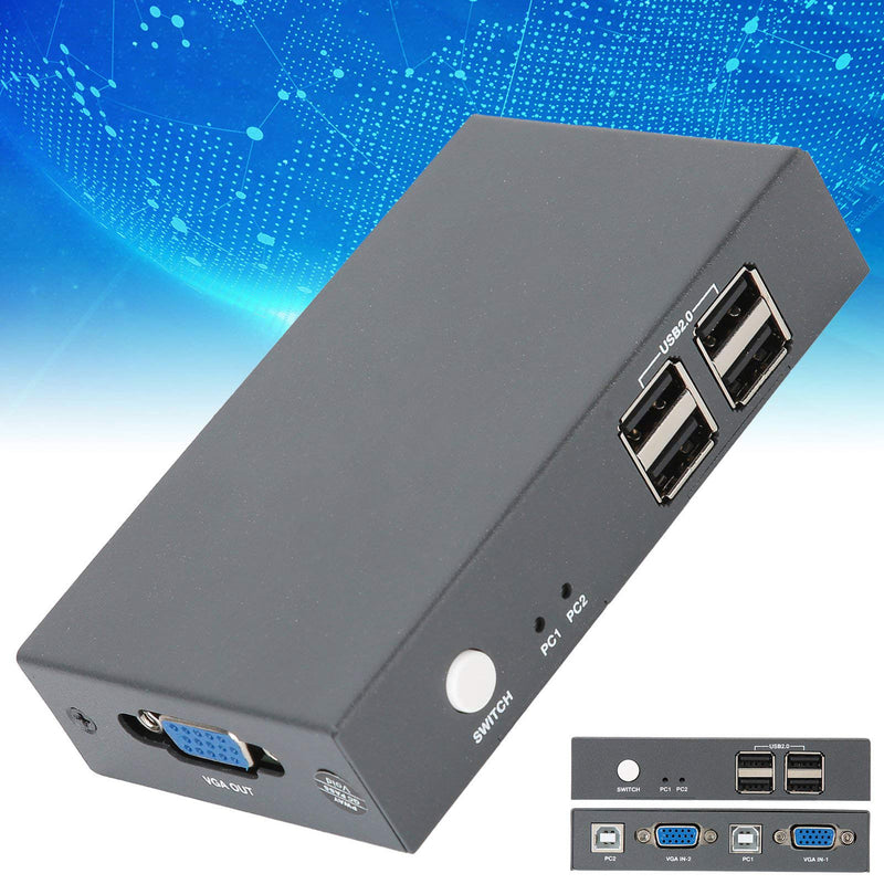  [AUSTRALIA] - Yunseity KVM Switch,USB 2.0 KVM Switch Box,2 Port HDMI KVM USB 2.0 Switch with USB Cables for Computer PC Laptop Desktop Monitor Printer Keyboard Mouse Control