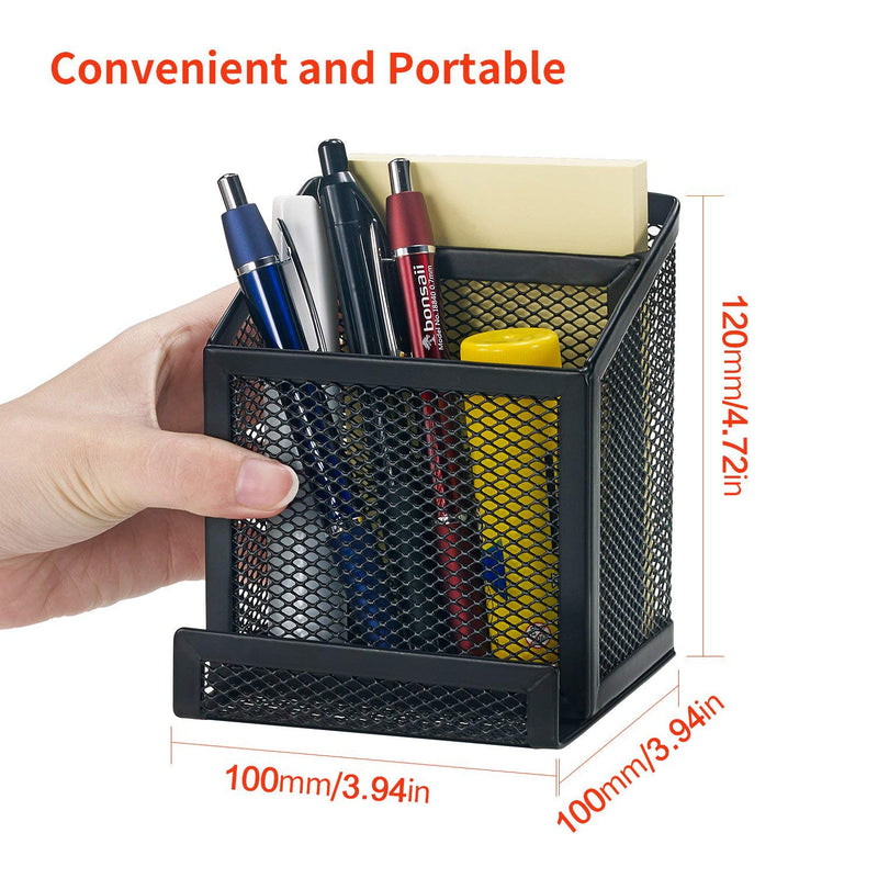 Bonsaii Home office Metal Mesh Desktop Organizer 3 Divided Compartments,Black(W6023) - LeoForward Australia