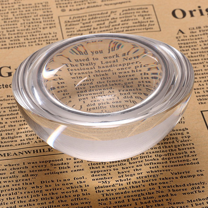 3.9" Magnifying Glass Dome Paperweight Photography Decoration 5X Optical Magnifier Reading Aid for Reading Blueprints Maps - LeoForward Australia