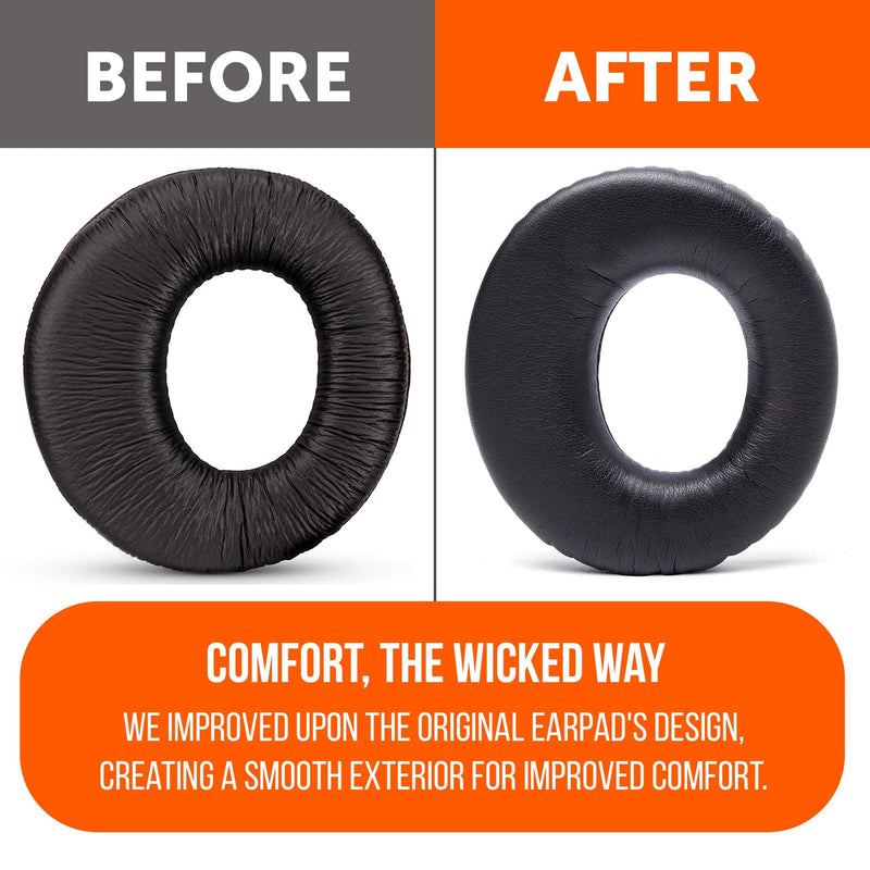  [AUSTRALIA] - WC Replacement Ear Pads for Sony MDR-RF985R RF970 RF970RK RF960RK RF960R RF925RK & MDR-DS6500 Headphones | Softer Leather, Luxurious Memory Foam, Added Thickness, Enhanced Noise Isolation | Black