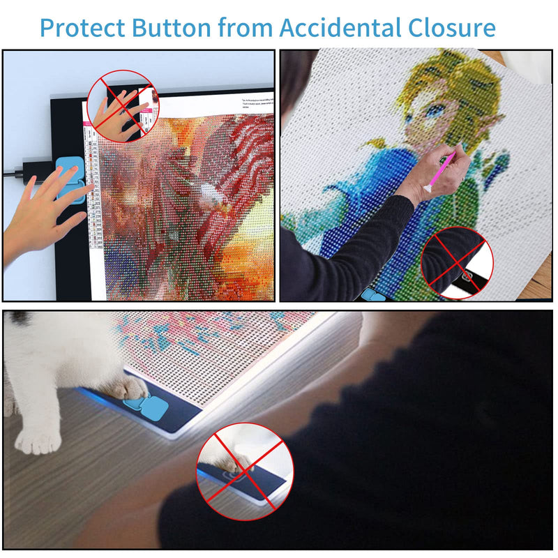  [AUSTRALIA] - Diamond Painting Accessories Light Pad Switch Cover, Apply to 5D DIY Diamond Art Accessories and Tools Kits A3 A4 A5 B4 Light Pad Box Board Tablet (Pink & Blue) Pink & Blue