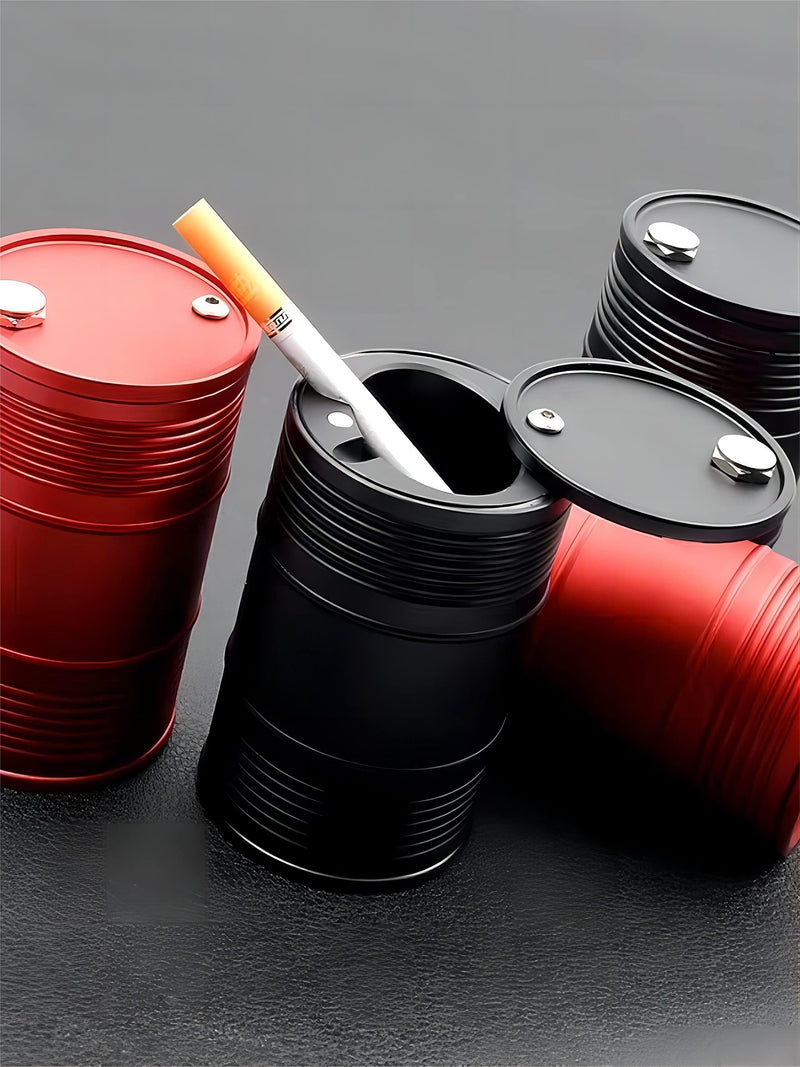  [AUSTRALIA] - Car ashtray in the shape of gasoline bucket, suitable for office, home and carThe bottom can also be used as a pen holder.（red） Red
