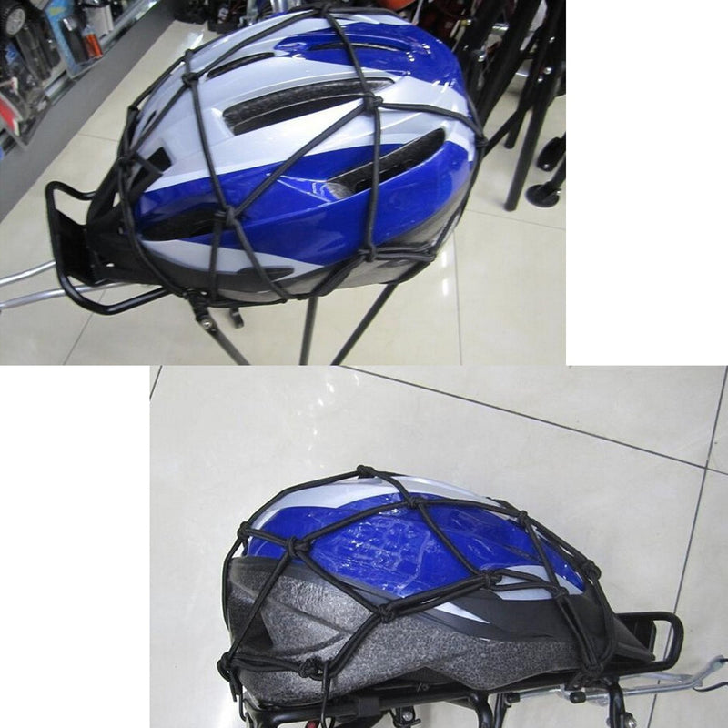  [AUSTRALIA] - COSMOS Black Color 6 Hooks Bike Bicycle Motorcycle Bungee Cargo Net, 12" x 12"