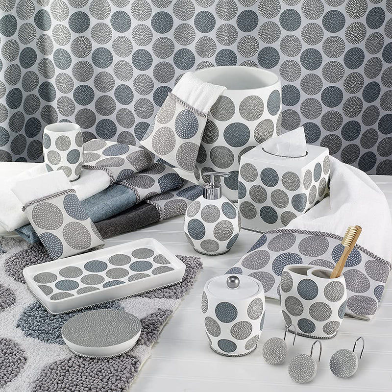 Avanti Linens Dotted Circles Collection, Vanity Tray, White - LeoForward Australia