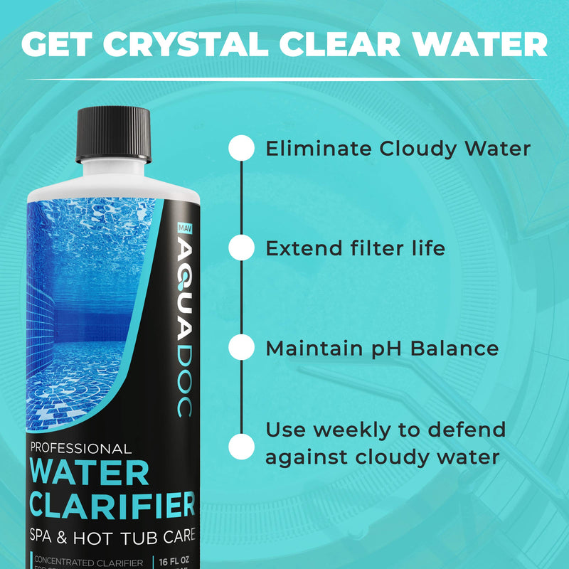 MAV AquaDoc Spa Clarifier & Hot Tub Clarifier for Fast Acting Cloudy Water Treatment, The Spa Clarifier Hot Tub Owners Love, Use Our Hot Tub Water Clarifier to Keep Your Spa Clear & Balanced 16oz 1 Pack of Spa & Hot Tub Clarifier - LeoForward Australia
