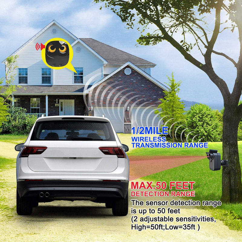  [AUSTRALIA] - Driveway Alarm- 1/2 Mile Long Range Wireless Driveway Alarm Outdoor Weather Resistant Motion Sensor&Detector-DIY Security Alert-Monitor&Protect Outdoor/Indoor Property - 1 Receiver and 2 Sensors 1 Receiver+ 2 Sensor