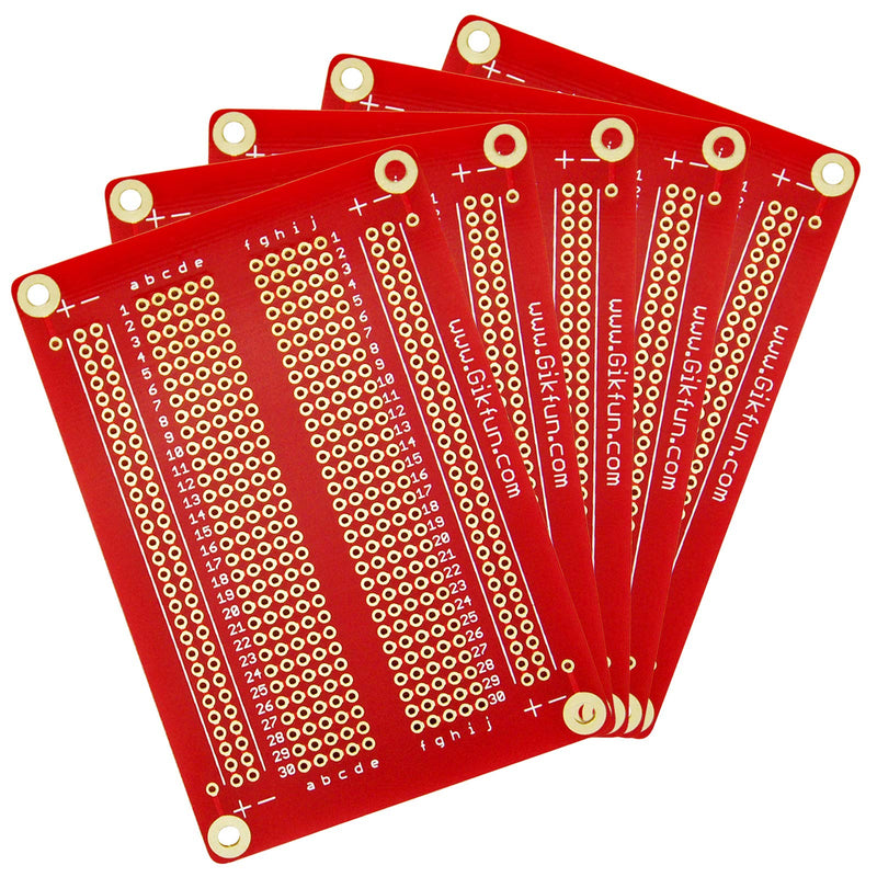  [AUSTRALIA] - Gikfun Solder-able Breadboard Gold Plated Finish Proto Board PCB DIY Kit for Arduino (Pack of 5PCS) GK1007