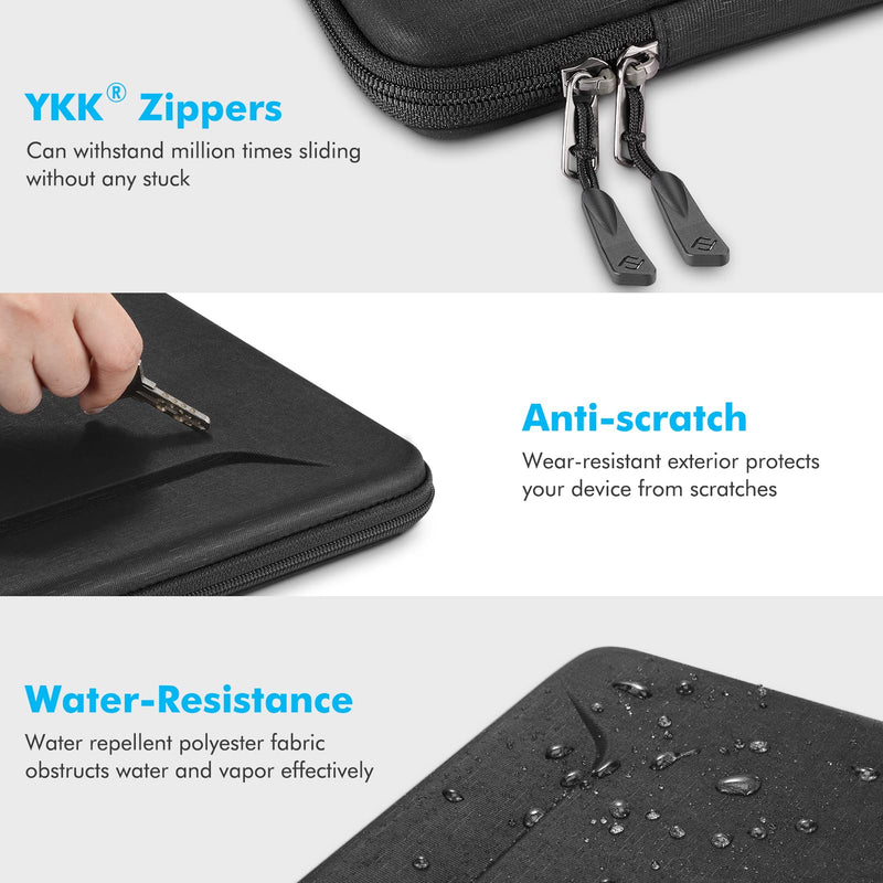  [AUSTRALIA] - Fintie 13-14 Inch Laptop Sleeve Case for MacBook Pro 14 A2442, MacBook Air 13.6 A2681, MacBook Air 13, MacBook Pro 13, iPad Pro 12.9 - Shockproof EVA Carrying Bag for Up to 14" Laptop Tablet, Black 13.3 Inch