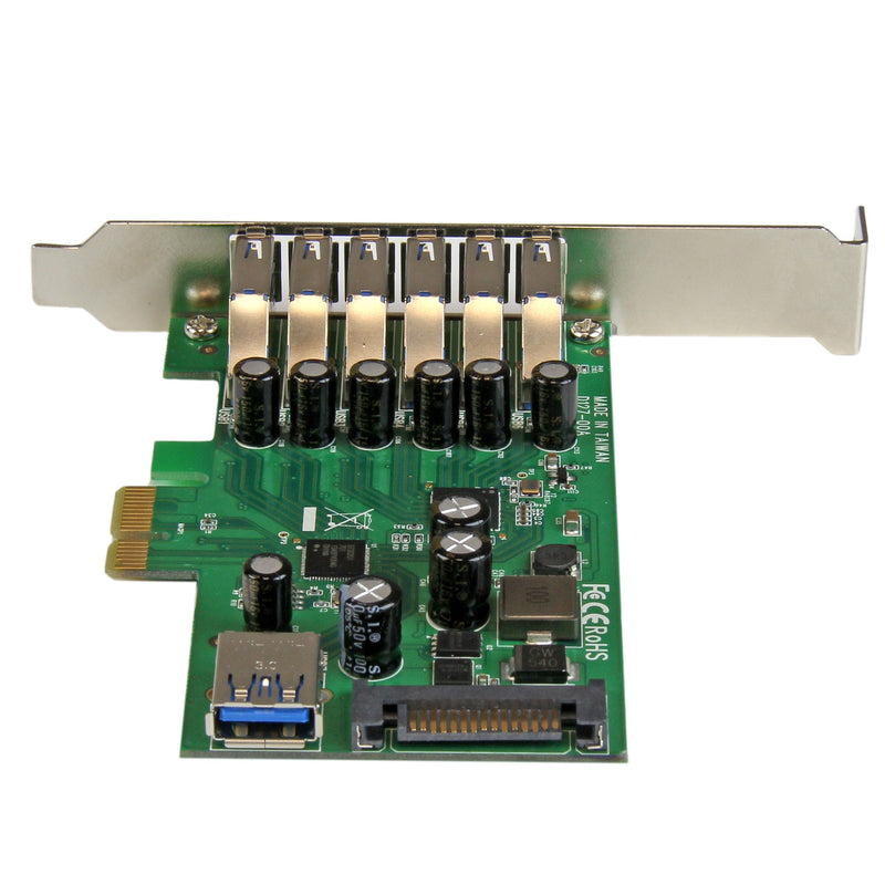  [AUSTRALIA] - StarTech.com 7 Port PCI Express USB 3.0 Card - Standard & Low-Profile - SATA Power - UASP Support - 1 Internal & 6 External USB 3.0 Ports (PEXUSB3S7)