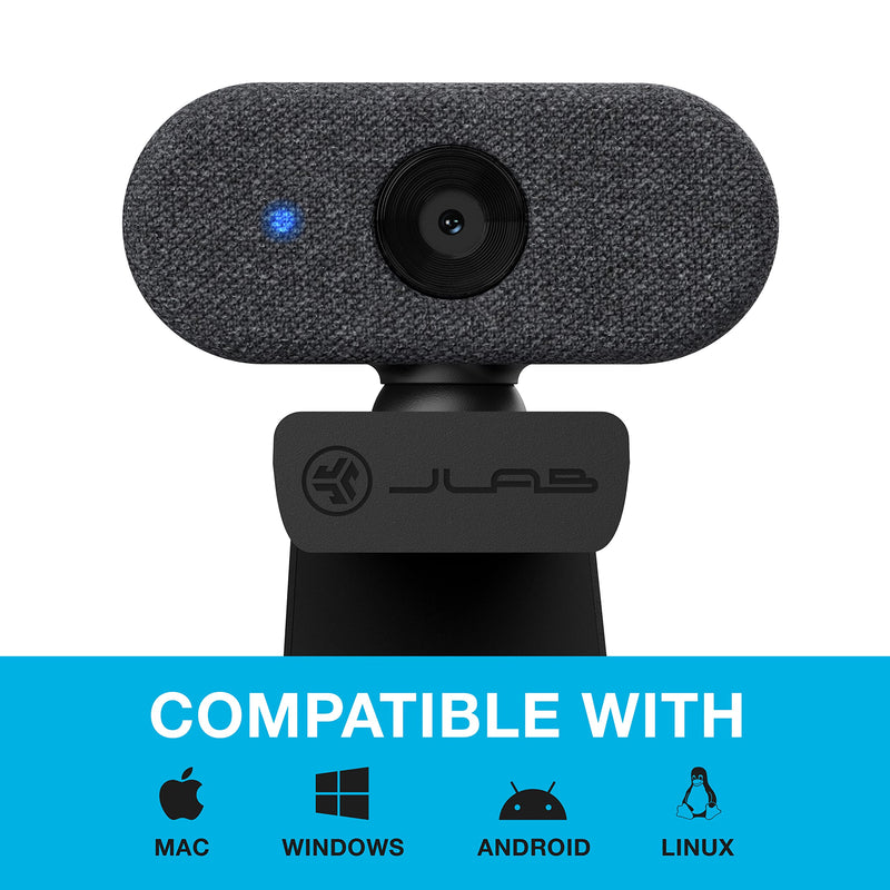  [AUSTRALIA] - JLab Go Cam USB HD Webcam | Black | 1080P/30 FPS, 2.1 Megapixels | Minimalist Portable Set-up | Omni-Directional Microphone | Compatible with PC, Mac and Chromebook