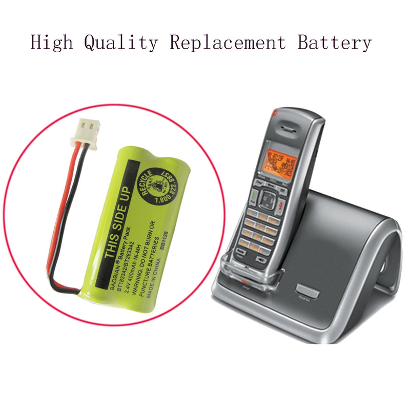  [AUSTRALIA] - BAOBIAN 2.4V 400mAh Cordless Home Phone Battery Compatible with AT&T BT162342 BT-162342 BT166342 BT-166342 BT266342 BT-266342 BT183342 BT-183342 BT283342 BT-283342 VTech CS6329 CS6114 CS6419(4 Pack)