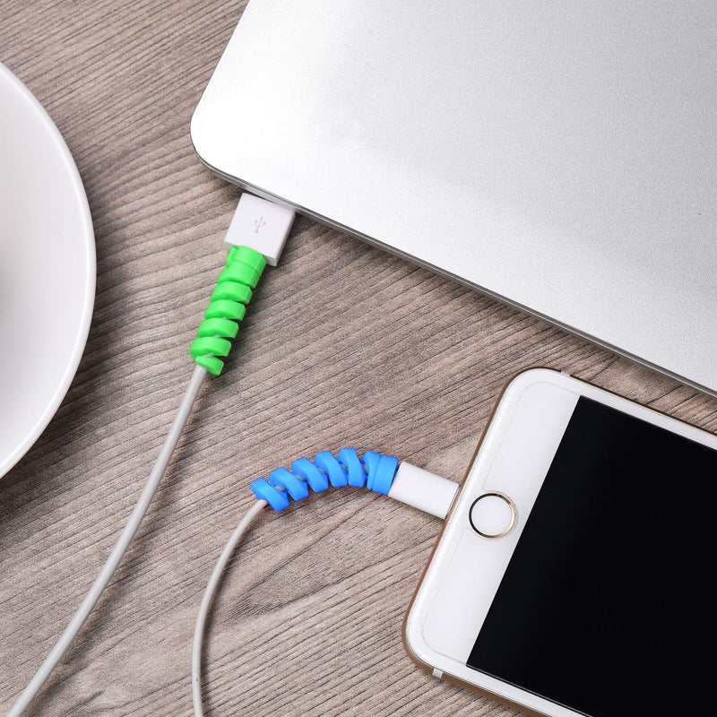  [AUSTRALIA] - Jetec 12 Pieces Highly Flexible Silicone Micro USB Protector, Mouse Cable Protector, Suit for All Cell Phones, Computers and Chargers (Gray, Black, Blue, Green) Gray, Black, Blue, Green