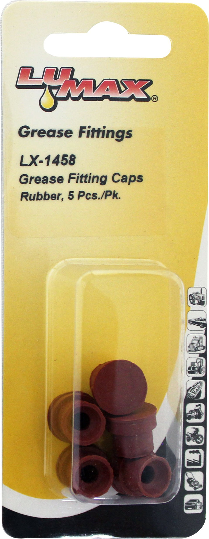 Lumax Silver LX-1458 Rubber, (Pack of 5) Caps Keep Grease Clean to Help Protect The Fitting Against Dirt, Moisture and Contamination, 5 Pack - LeoForward Australia